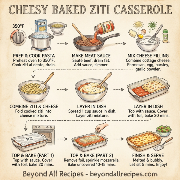 Cheesy Baked Ziti Casserole instructions
