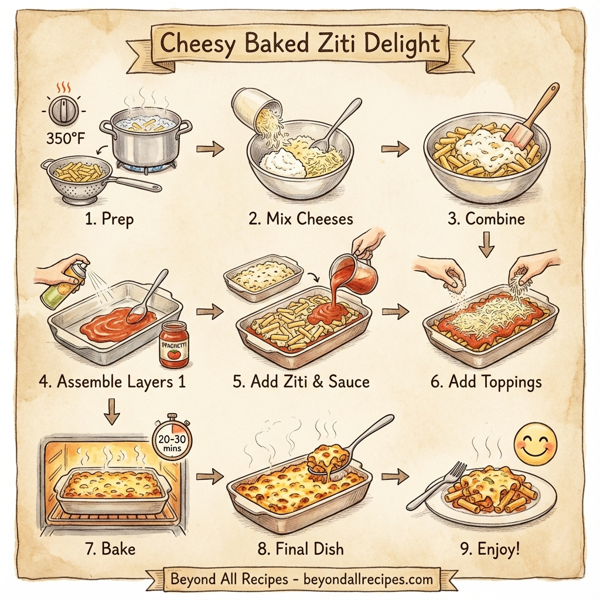 Cheesy Baked Ziti Delight instructions