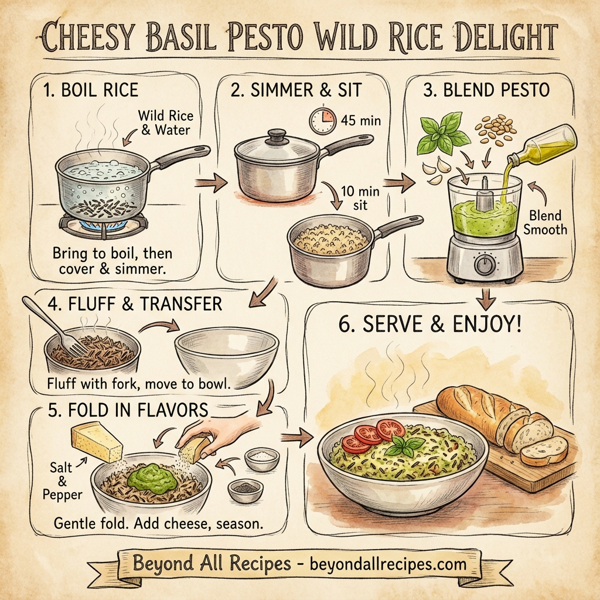 Cheesy Basil Pesto Wild Rice Delight instructions