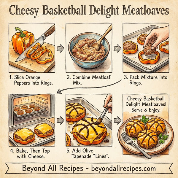 Cheesy Basketball Delight Meatloaves instructions