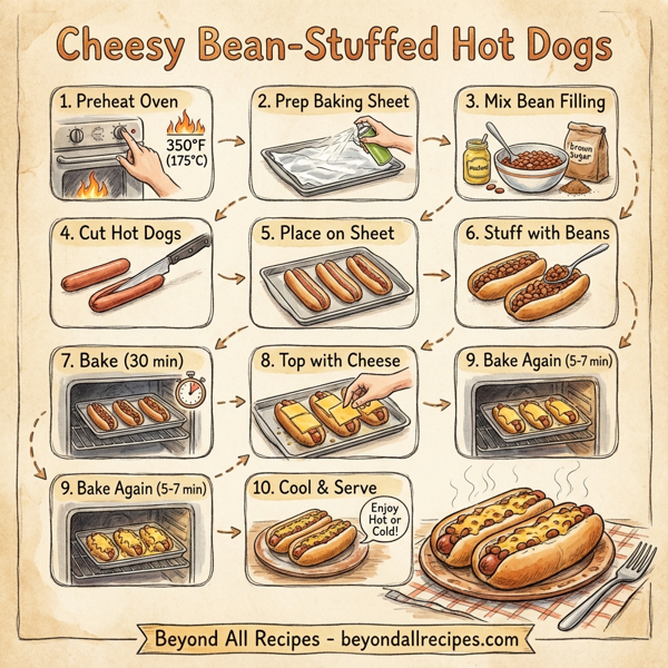Cheesy Bean-Stuffed Hot Dogs instructions