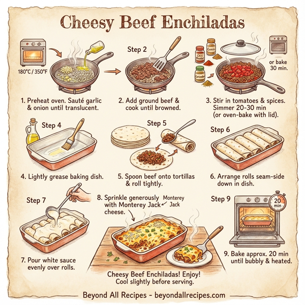 Cheesy Beef Enchiladas instructions