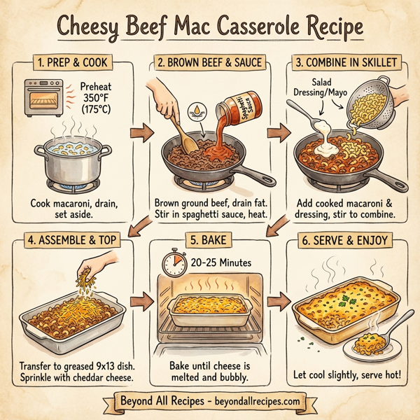 Cheesy Beef Mac Casserole instructions