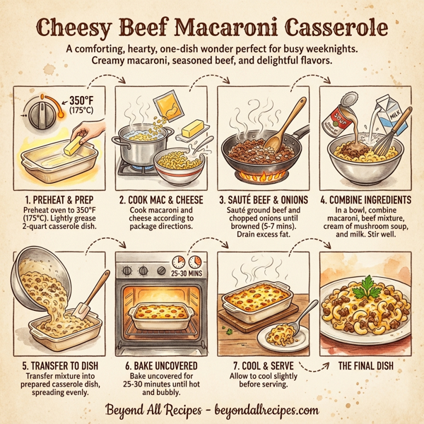 Cheesy Beef Macaroni Casserole instructions