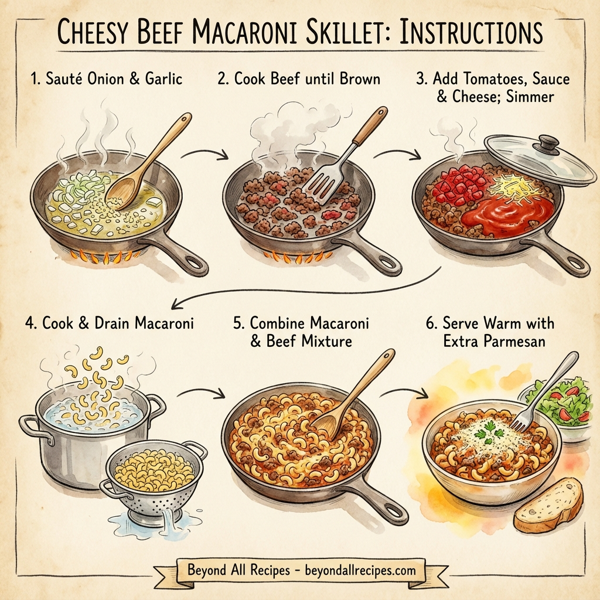 Cheesy Beef Macaroni Skillet instructions
