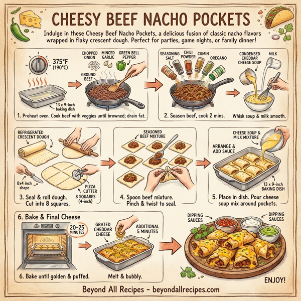 Cheesy Beef Nacho Pockets instructions