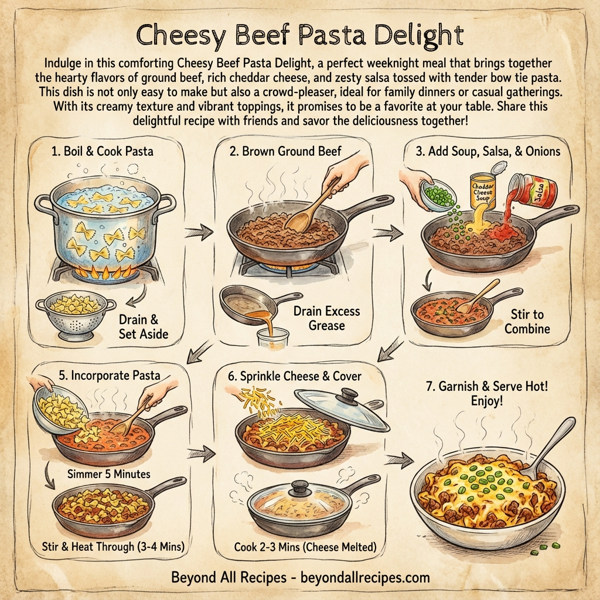 Cheesy Beef Pasta Delight instructions