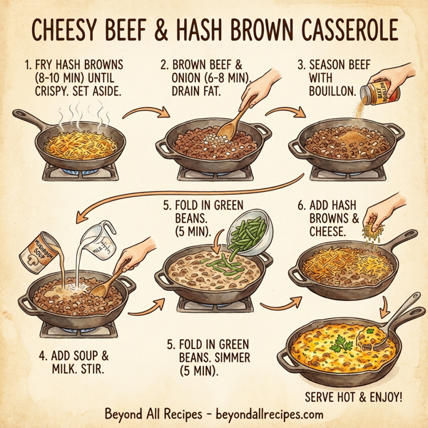 Cheesy Beef & Hash Brown Casserole instructions