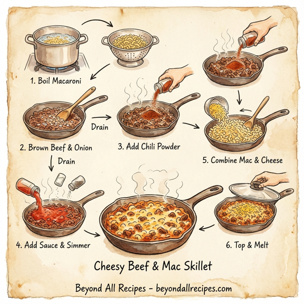 Cheesy Beef & Mac Skillet instructions