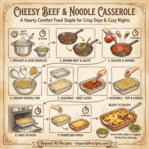 Cheesy Beef & Noodle Casserole instructions