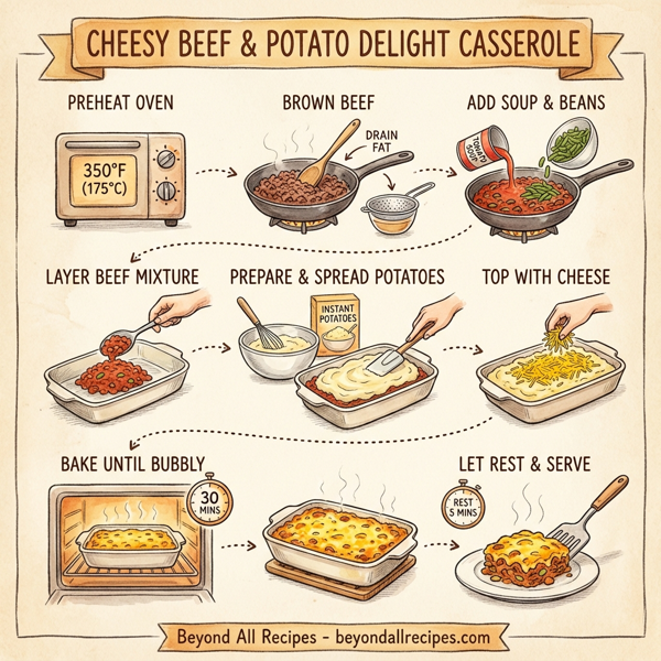 Cheesy Beef & Potato Delight Casserole instructions