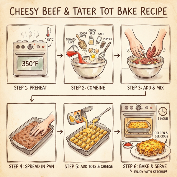 Cheesy Beef & Tater Tot Bake instructions