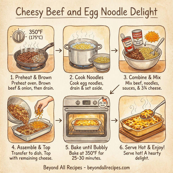 Cheesy Beef and Egg Noodle Delight instructions