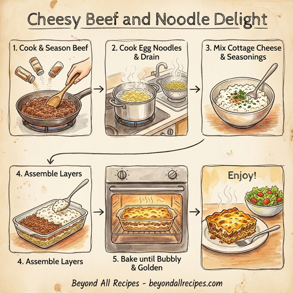 Cheesy Beef and Noodle Delight instructions