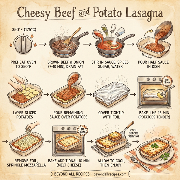 Cheesy Beef and Potato Lasagna instructions