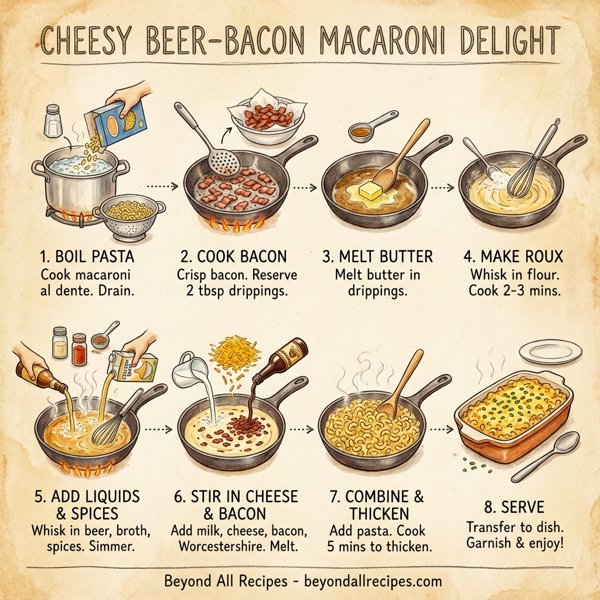 Cheesy Beer-Bacon Macaroni Delight instructions
