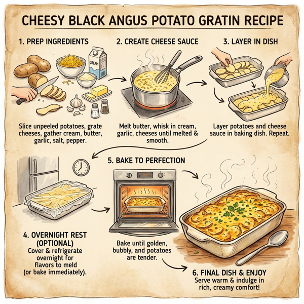 Cheesy Black Angus Potato Gratin instructions