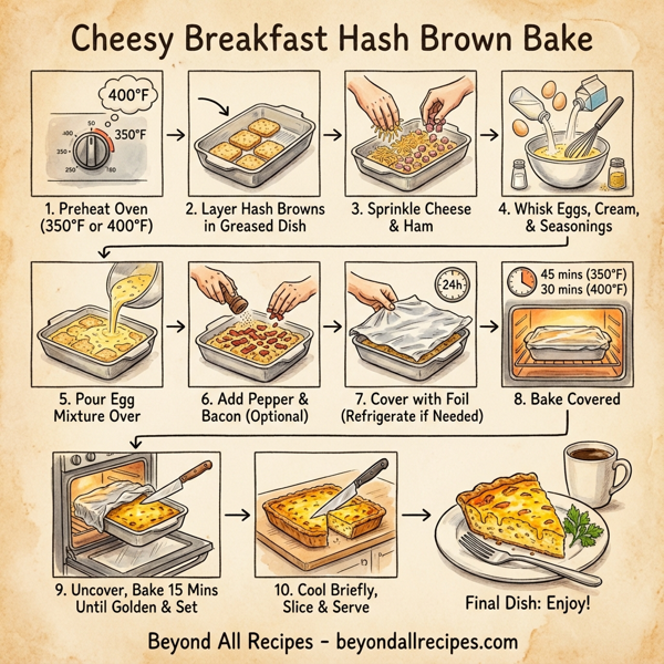 Cheesy Breakfast Hash Brown Bake instructions