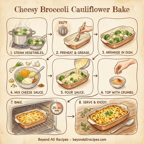 Cheesy Broccoli Cauliflower Bake instructions