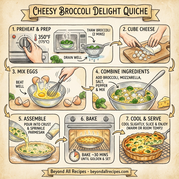 Cheesy Broccoli Delight Quiche instructions