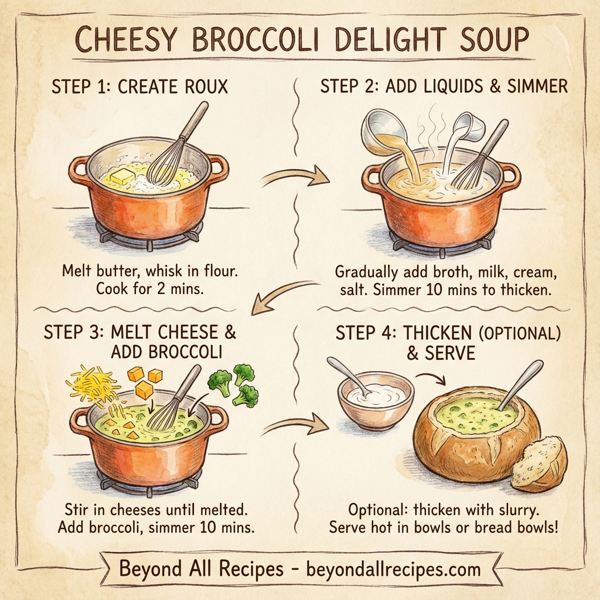 Cheesy Broccoli Delight Soup instructions