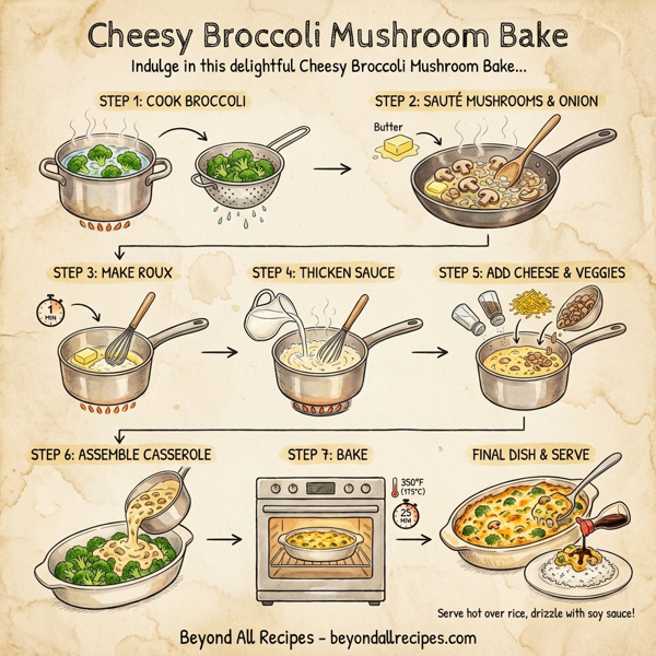 Cheesy Broccoli Mushroom Bake instructions