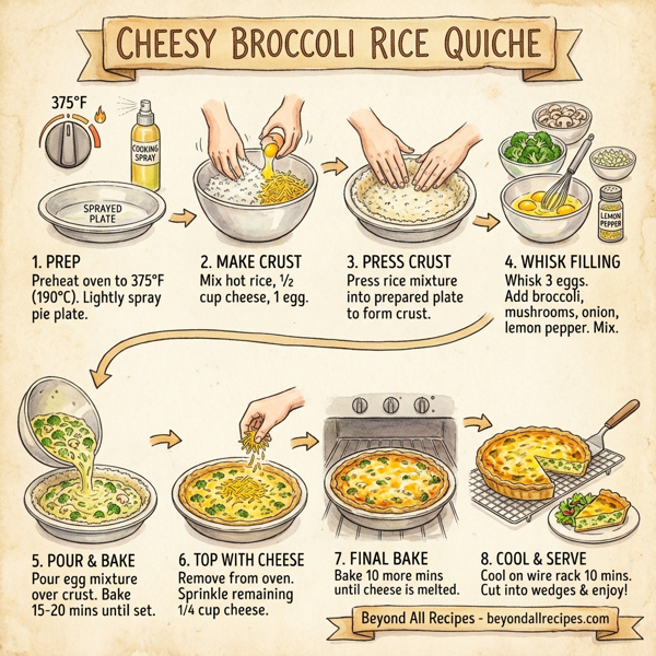 Cheesy Broccoli Rice Quiche instructions