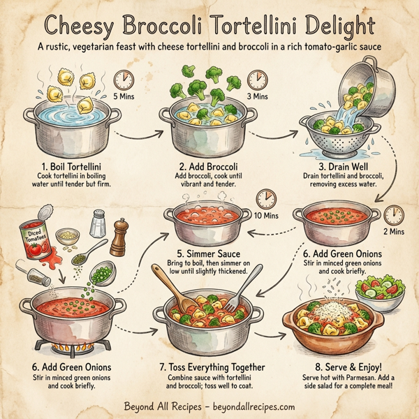 Cheesy Broccoli Tortellini Delight instructions