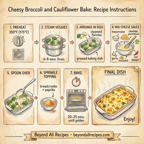 Cheesy Broccoli and Cauliflower Bake instructions