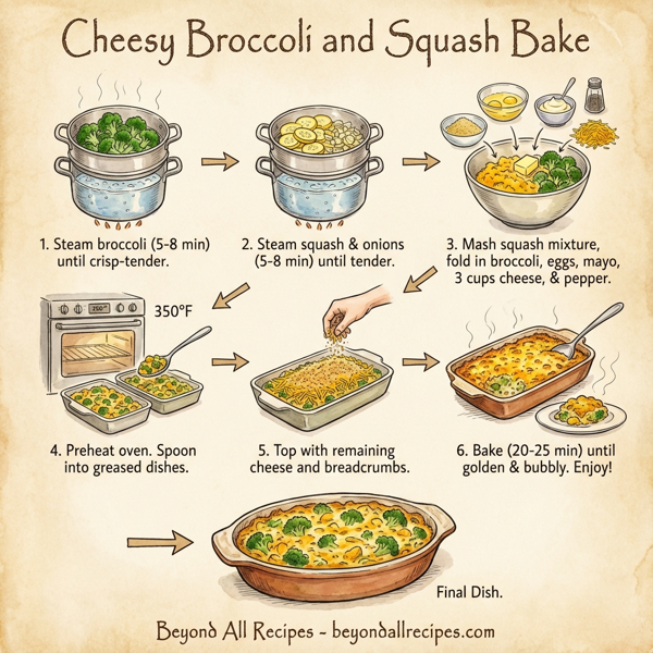 Cheesy Broccoli and Squash Bake instructions
