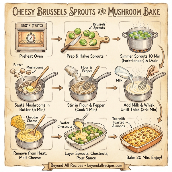 Cheesy Brussels Sprouts and Mushroom Bake instructions