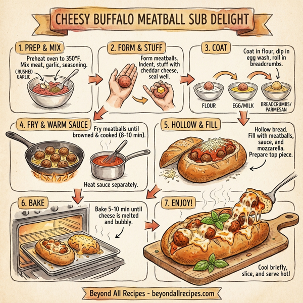 Cheesy Buffalo Meatball Sub Delight instructions