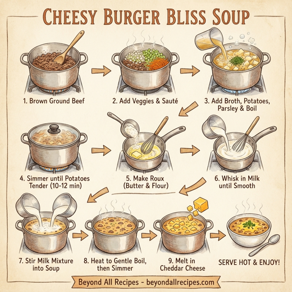 Cheesy Burger Bliss Soup instructions