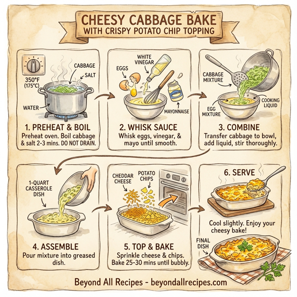 Cheesy Cabbage Bake with Crispy Potato Chip Topping instructions
