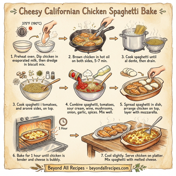 Cheesy Californian Chicken Spaghetti Bake instructions