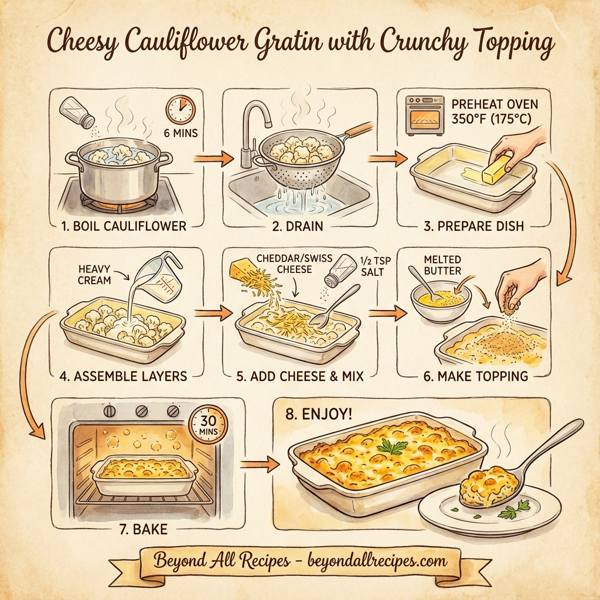 Cheesy Cauliflower Gratin with Crunchy Topping instructions