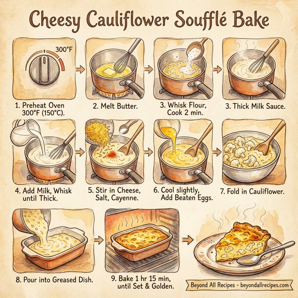 Cheesy Cauliflower Soufflé Bake instructions