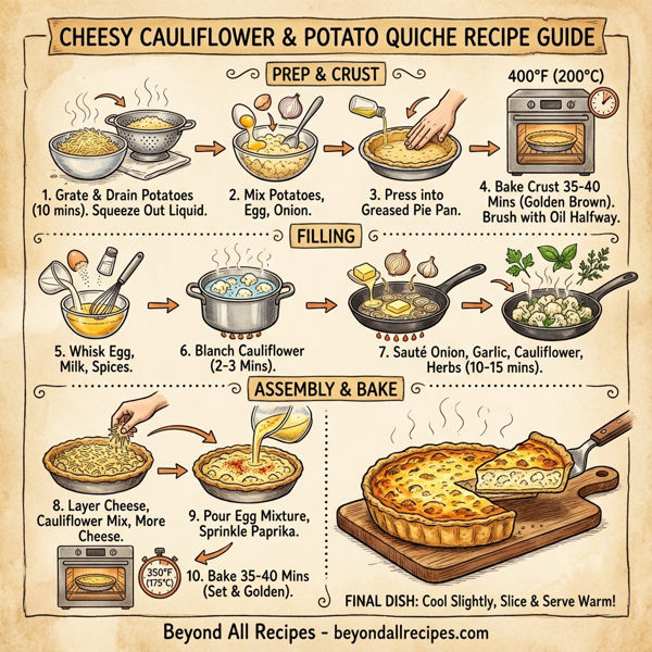 Cheesy Cauliflower and Potato Quiche instructions