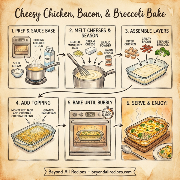 Cheesy Chicken, Bacon, and Broccoli Bake instructions