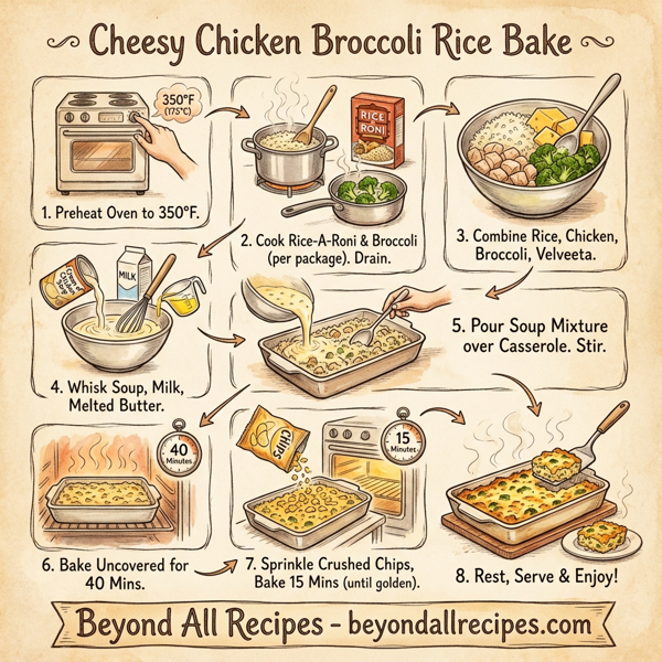 Cheesy Chicken Broccoli Rice Bake instructions