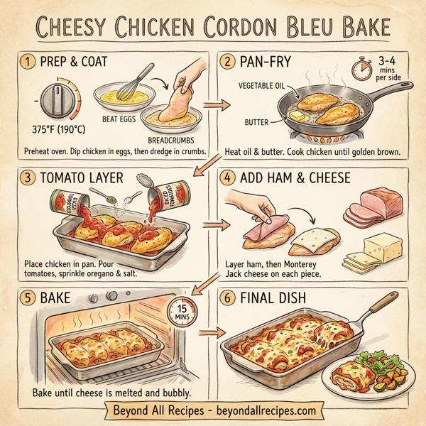 Cheesy Chicken Cordon Bleu Bake instructions