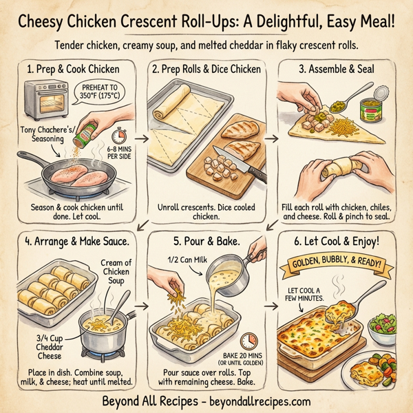 Cheesy Chicken Crescent Roll-Ups instructions