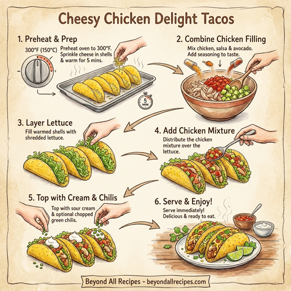 Cheesy Chicken Delight Tacos instructions