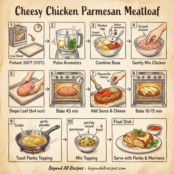 Cheesy Chicken Parmesan Meatloaf instructions