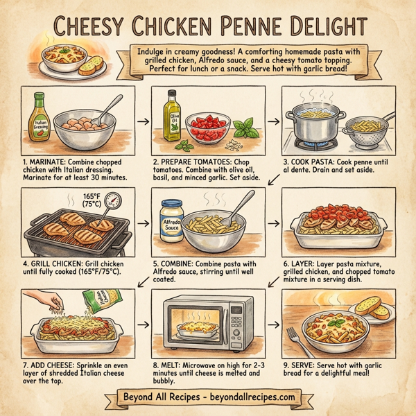 Cheesy Chicken Penne Delight instructions