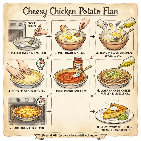 Cheesy Chicken Potato Flan instructions