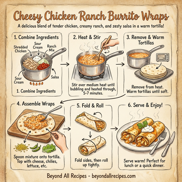 Cheesy Chicken Ranch Burrito Wraps instructions