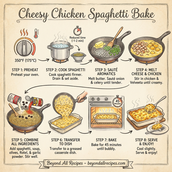 Cheesy Chicken Spaghetti Bake instructions