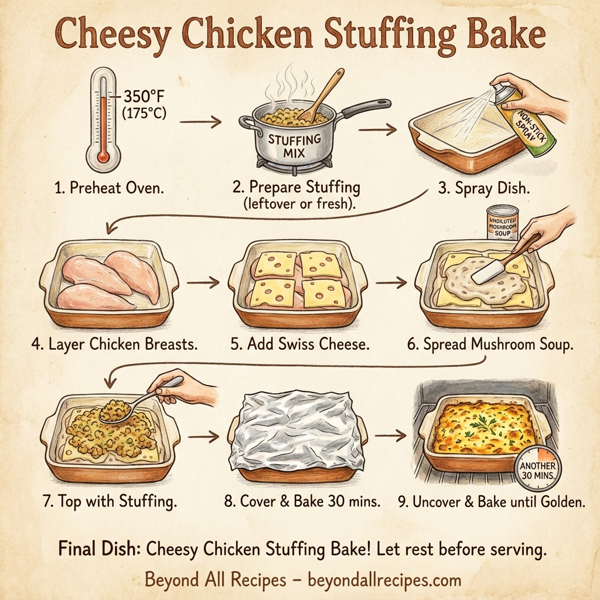 Cheesy Chicken Stuffing Bake instructions