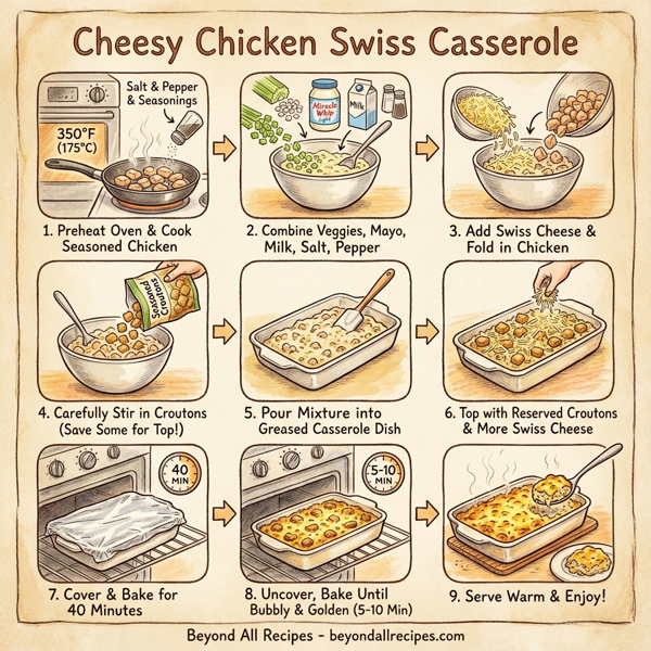 Cheesy Chicken Swiss Casserole instructions